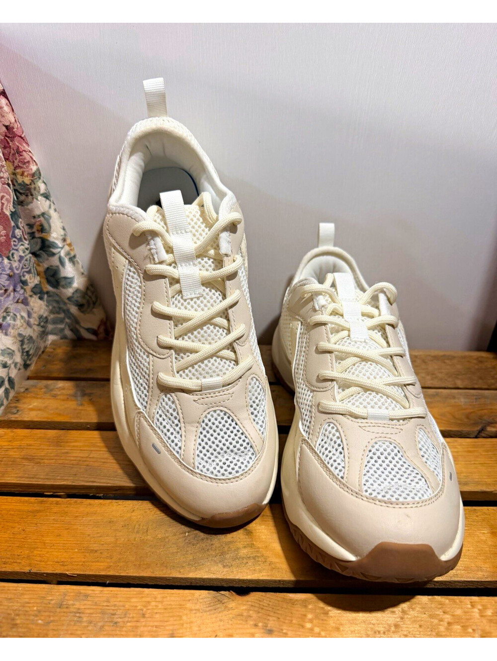 Lady’s Tennis Shoes Target Women’s Beige/White Athletic Sneakers Solid